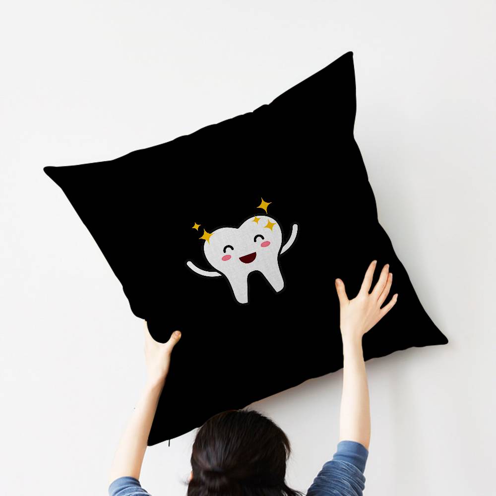 The Dentist Tooth Pillowcase Toon Gift Cushion Cover Bedroom Home Sofa Chair Seat Decor Pillow Case
