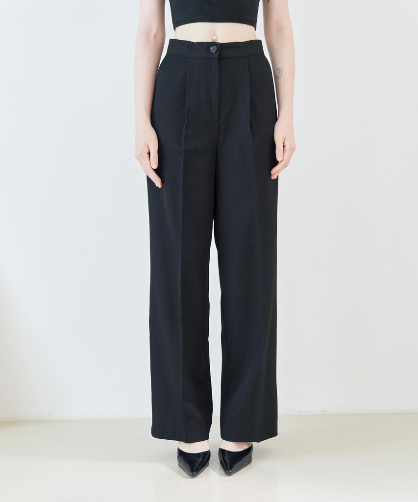 5OML Pintuck Wide Slacks (Black)