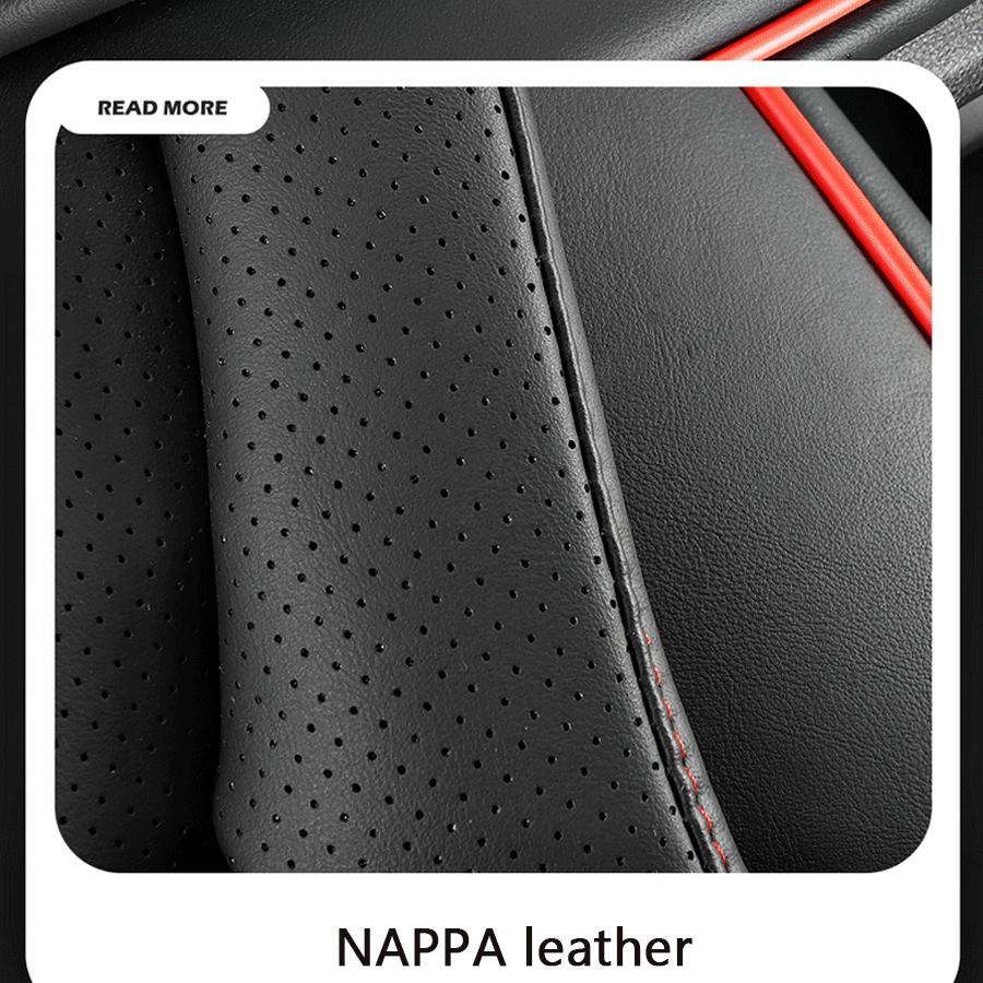 Дышащая защита сидений из натуральной кожи NAPPA Полное покрытие Универсальная посадка Кожаные чехлы на сиденья Водонепроницаемая подушка на сиденье Для седана, внедорожника, пикапа
