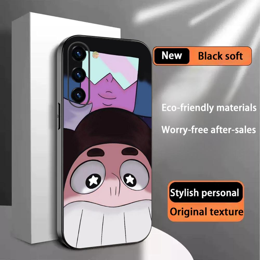 Steven classic cartoon cute universe design Phone Case For Samsung Galaxy S26 S25 S24 S23 S22 S21 Plus Ultra Note20 Soft Black