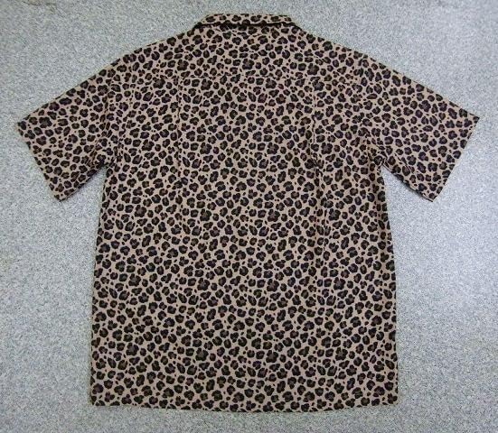 Aspersio Leopard Print Collared Short Sleeve Stylish American Casual Style with Chest Aloha Open Front Animal Casual Open Print Shirt, Men's