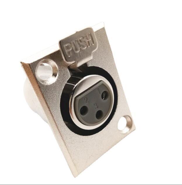 XLR 3-контактный разъем «папа» и «мама» для монтажа на панели Разъем питания на корпусе Тип гнезда Корпус квадратной формы Металл для подключения гарнитуры