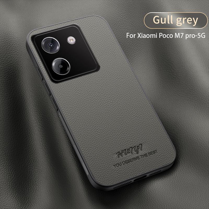 Для POCO M7 Pro 5G Автомобильная встроенная магнитная обложка для POCO F7 Ultra X7 Pro Роскошный деловой кожаный мягкий каркас матовый защитный чехол