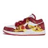 Air Jordan 1 Ходячая Планета, Феникс Рвет Девять Небес Низкие Винтажные Баскетбольные Кроссовки Унисекс Красный Белый Золотой FJ3465-160(Команда1492-)