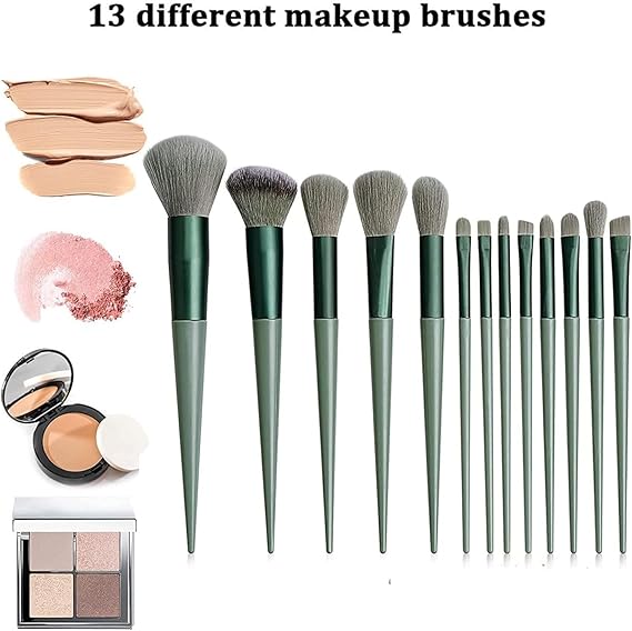 13 Pcs Makeup Brushes Set, Foundation Powder Concealer Eyeshadow Blush Highlighter Eyebrow Brush Make Up Brush Set,