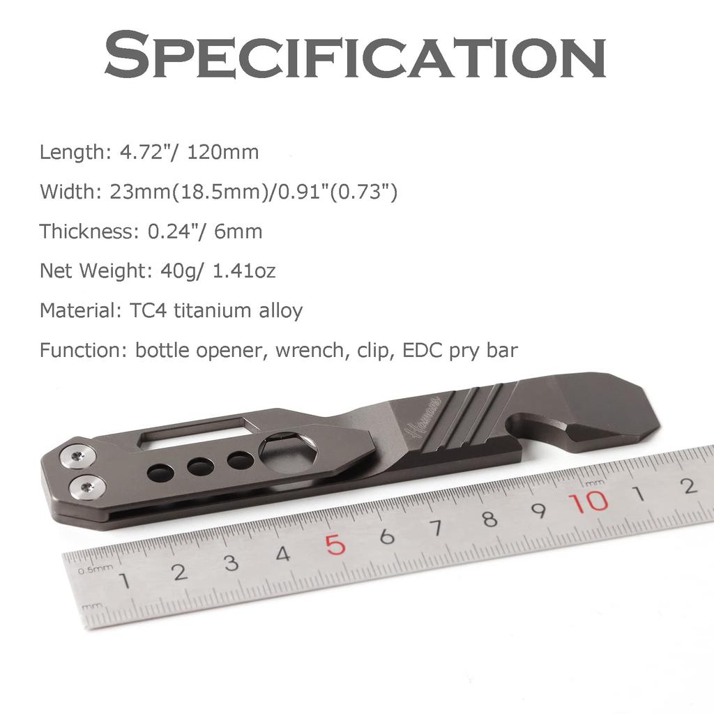 Hamans Titanium EDC EDC EDC Mini Crowbar Opener Pocket Multifunctional Tool with Carrying Bag Crowbar, Crowbar, Keychain, Crowbar, Holder,