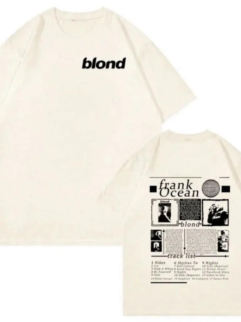 Rapper FrankOcean BLOND T-shirts Summer Short Sleeve Cotton Tee-shirt High Quality Graphic Printing Tshirts Casual Hip Hop Tees