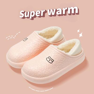 Хлопковые тапочки Little Bear, новые популярные женские домашние плюшевые милые водонепроницаемые и противоскользящие плюшевые тапочки на толстой подошве