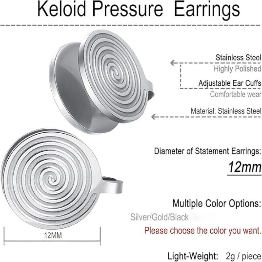 Stainless Steel Keloid Pressure Earrings Non Piercing Earrings Clip On Compression Earring