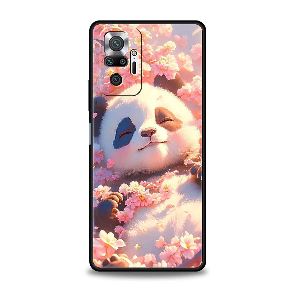 Мультяшный чехол для телефона с пандой для Xiaomi Redmi Note 14 5G 13 12 10 11 Pro Plus 4G 14C 13C 12C 10C 9C, мягкий чехол из ТПУ