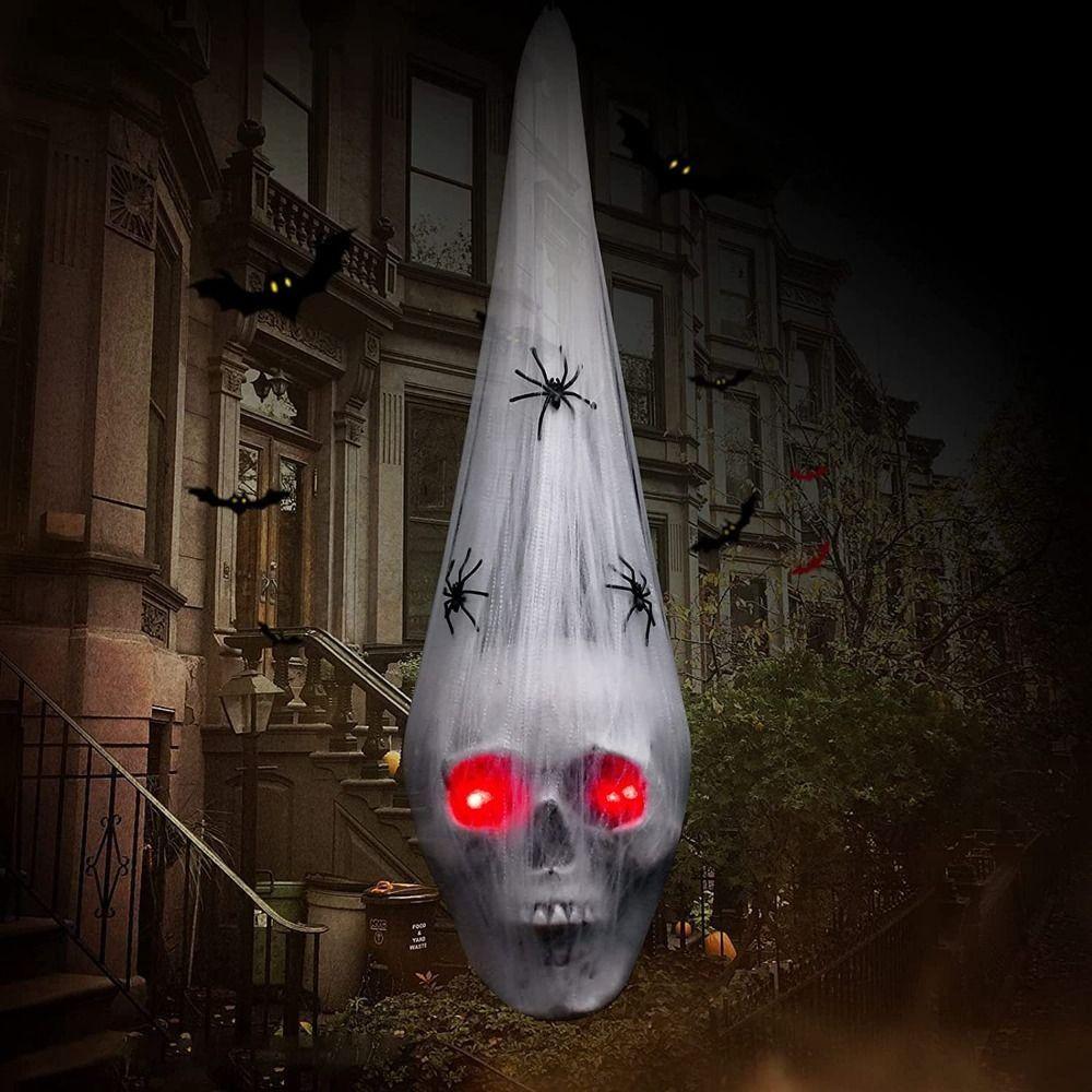 Cloth Halloween Glowing Skull Head Hanging Simulation Skull Head Realistic   Party