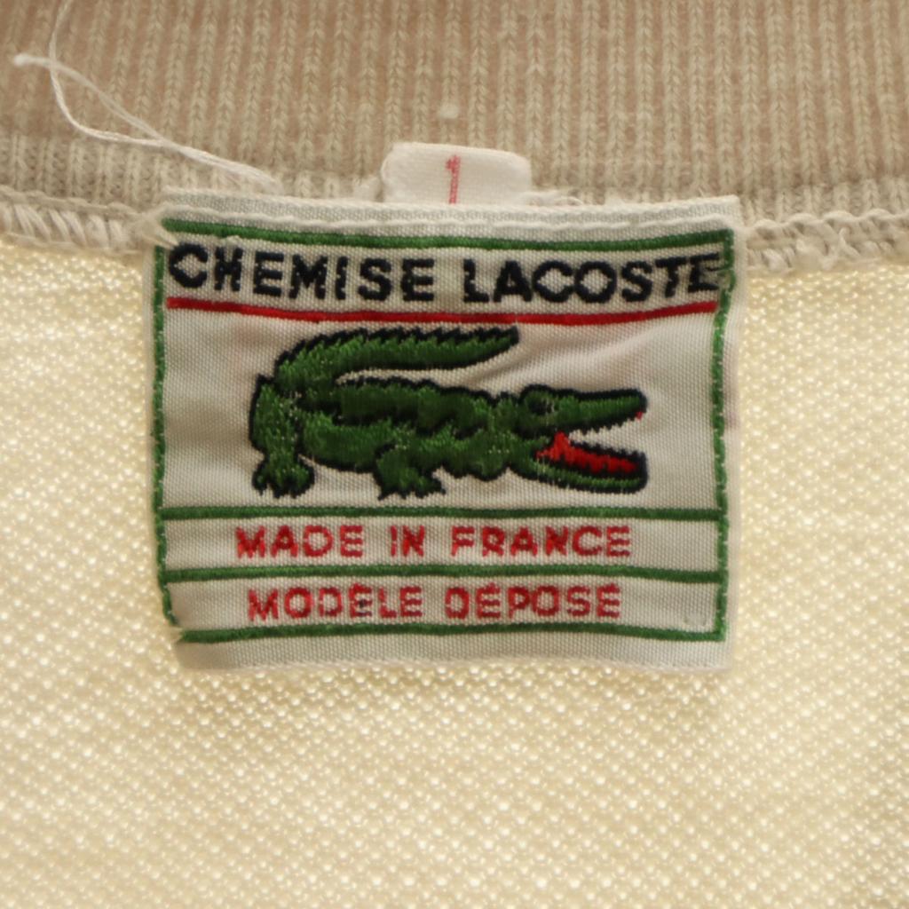 CHEMISE LACOSTE 80s Made in France Vintage Short sleeve Mock neck pique T-shirt Men's Used