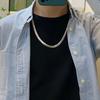 Embossed Cuban Chain Titanium Steel Necklace: Men's Trendy Clavicle Chain, Simple Hip-Hop Accessory