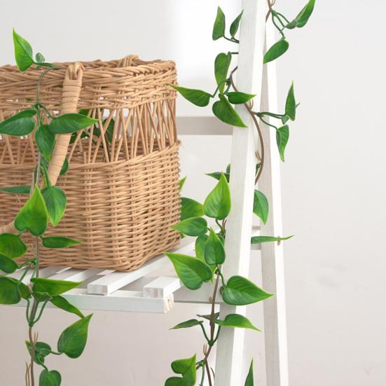 4 шт., искусственная зеленая виноградная гирлянда, реалистичный домашний свадебный сад, крытый и открытый настенный подвесной пластик, искусственное восхождение, зелень, свисающий плющ, украшение