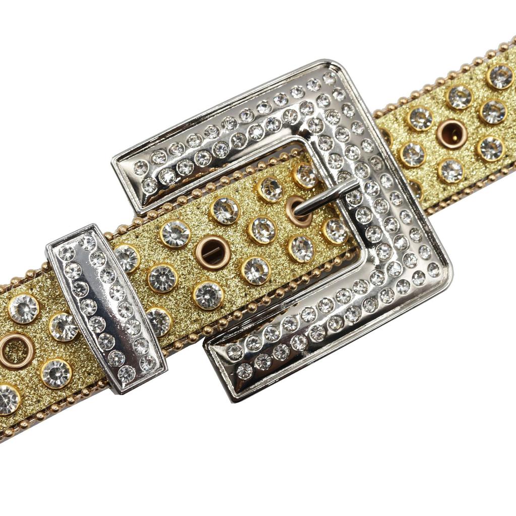 Ремень женский кристальный бриллиантовый акриловый цветной бриллиантовый перламутровый лакированный набор из трех частей брючный ремень мужские аксессуары деним