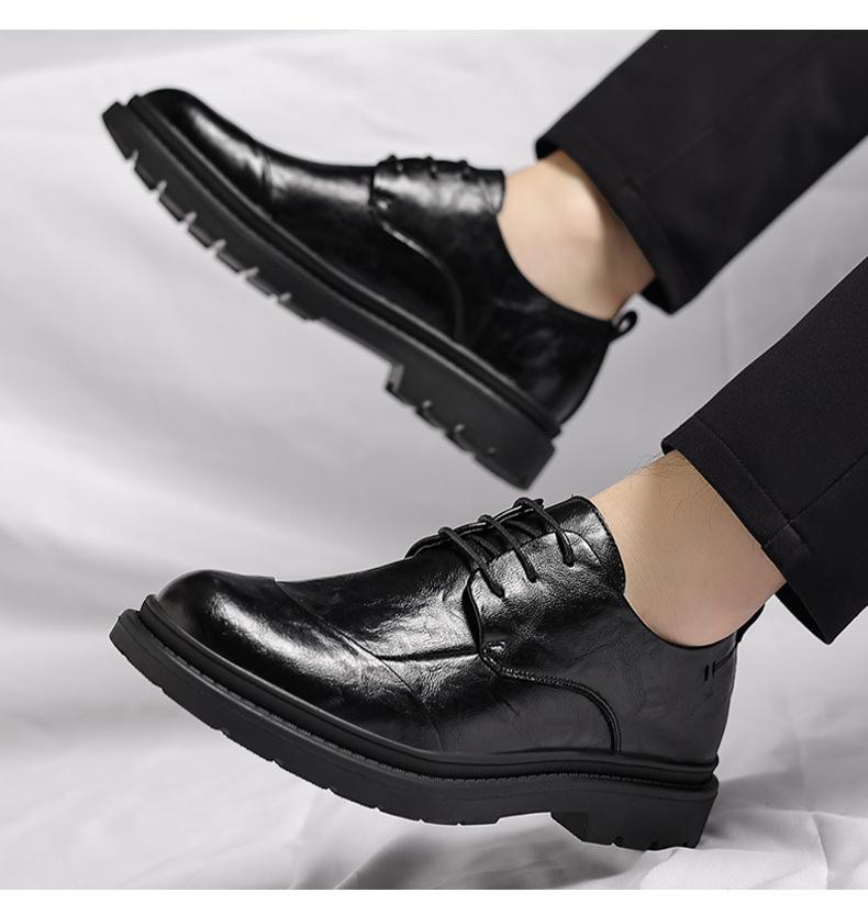 British-style Casual Wedding Shoes for Men Spring Autumn New Designer Dress Shoes Male Fashion Solid Color Leather Shoe Man