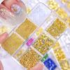 1Box Metal Rivets Alloy Studs Nail Charms Summer Ocean Gold Starfish Shell Star Conch Beads Nail Art Decorations Accessories&ZB