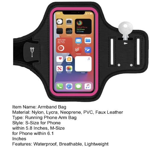 Running Sports Phone Armband Bag with Pocket for Earbuds Car Keys Reflective Arm Strap Sweat-proof Mobile Phone Holder