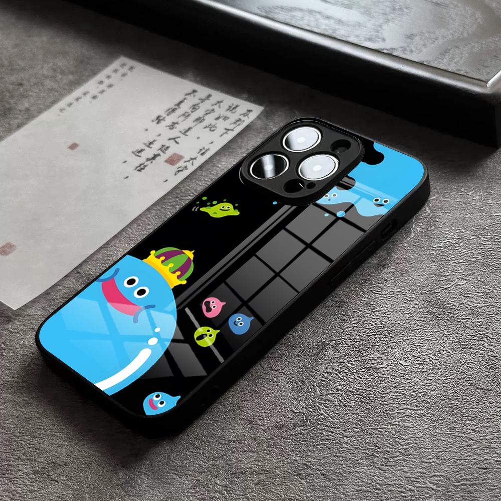 D-Dragon Quest Слайм Чехол для телефона Для iPhone 17 Pro Max 14 Pro 15 12 11 13 Mini X XR XS 16 Plus SE Стеклянная крышка