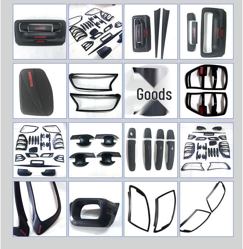 Ford Ranger T6/T7/T8 Отделка кузова: Накладки на передние и задние фары, Крышка топливного бака, Дверные ручки
