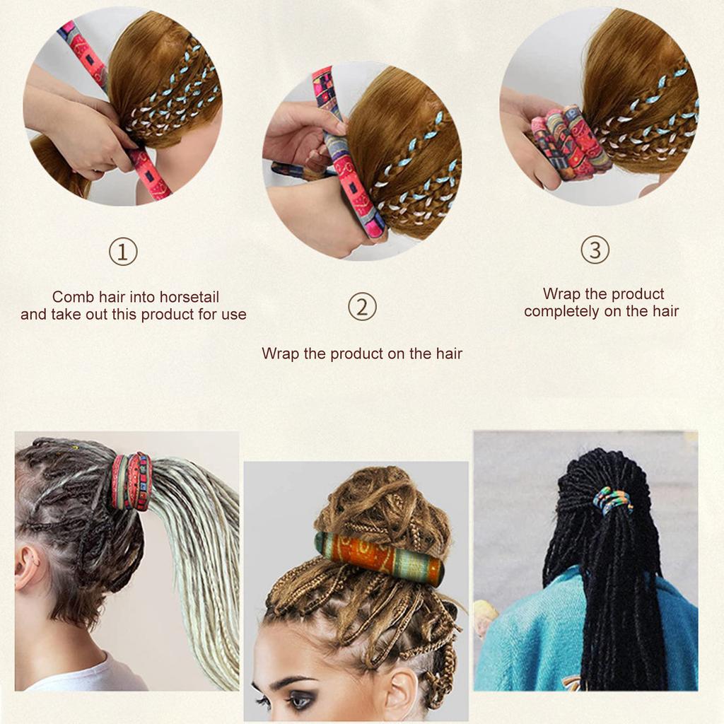 Резинка для волос со спиральным замком, аксессуар для дредов, гибкая резинка для волос с сумкой для хранения, резинки для волос для женщин и мужчин