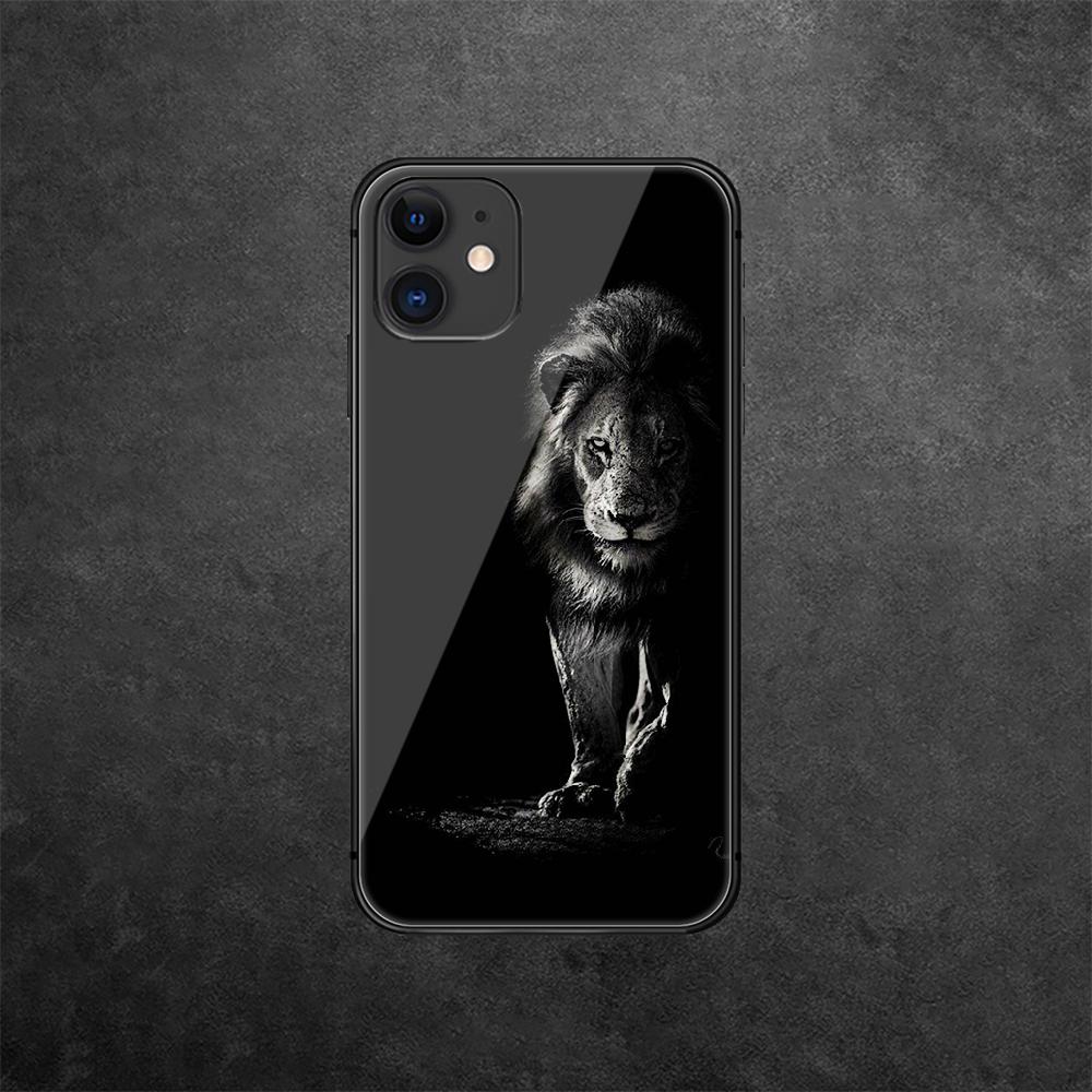 Чехол для телефона из закаленного стекла Lion Animal King для iPhone Samsung Galaxy OnePlus Oppo Xiaomi Redmi Note SA 7 8 9 10 11 12 13 14 20 21 22 53 Pro Max Ultra