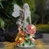 Waterproof Solar Flower Fairy Night Light Angel Girl Statue Outdoor Garden Courtyard Lamp Home Decoration Sculpture