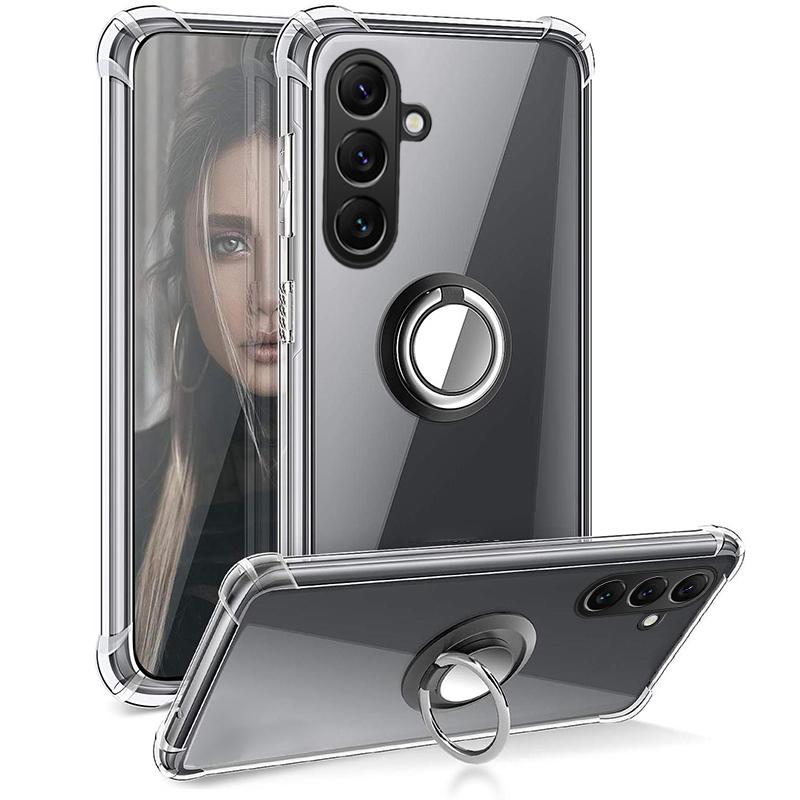For Samsung Galaxy S25 FE / S26 FE case Ring Holder Ultra Thin Transparent Car Navigation Soft Silicone Clear cover