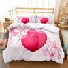 3D Love Heart Пододеяльник Микрофибра Роскошный Романтический Тематический Постельный Комплект King Queen Для Пары Подарки на День Святого Валентина Декор Спальни