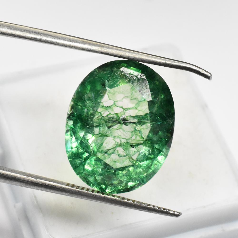 Green Emerald A+ Natural 9.95 Ct Certified Oval Cut Gemstone Best For Gift