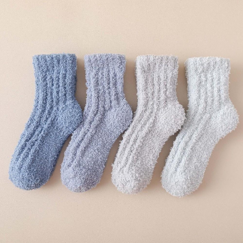 1/4 Pairs Winter Coral Velvet Socks Warm Floor Socks Soft Cotton Socks Sleep Socks