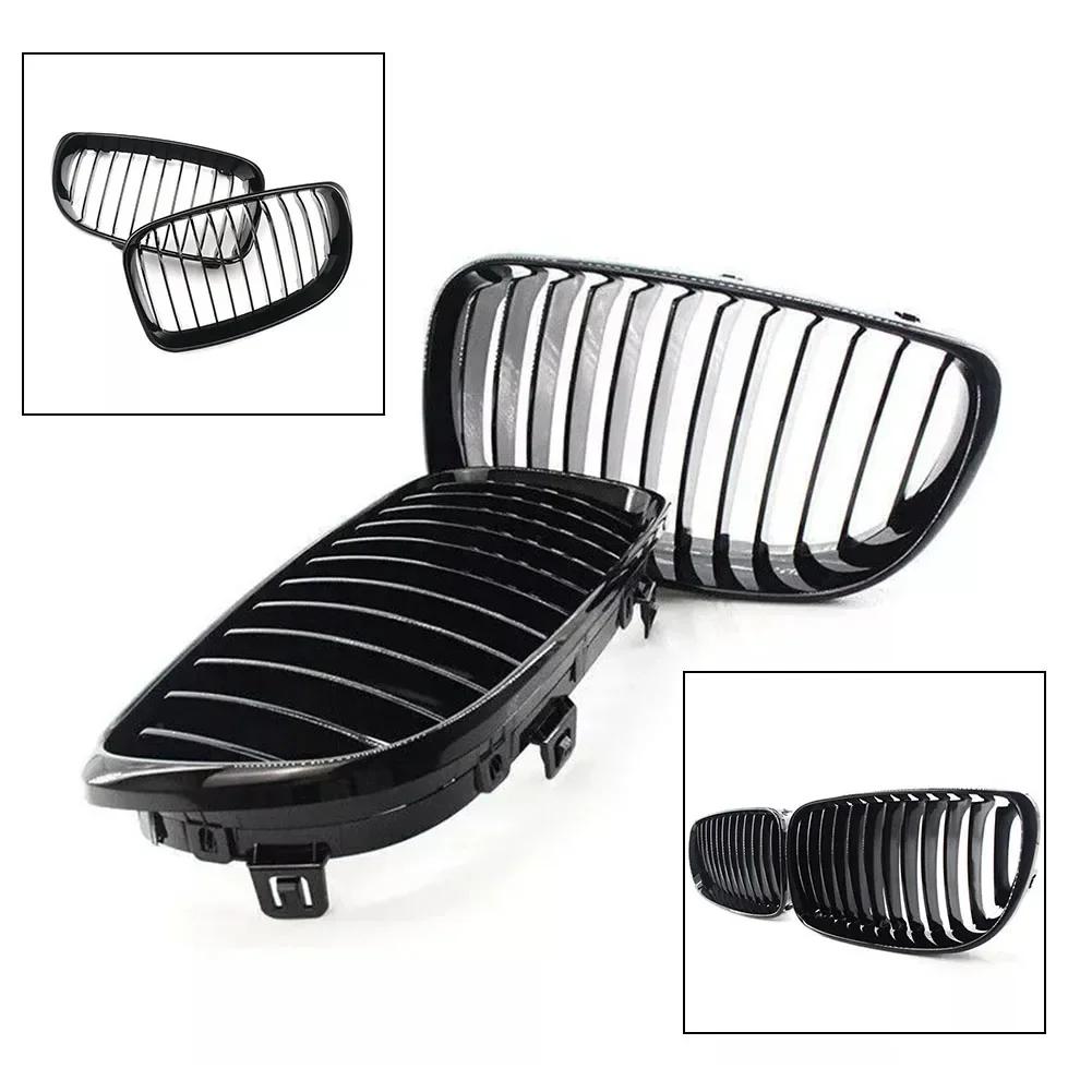 2pcs/Pair Car Front Bumper Grille Kidney Gloss Black For BMW 1 Series E81 E87 2007-2011 Acing Grills Car Styling