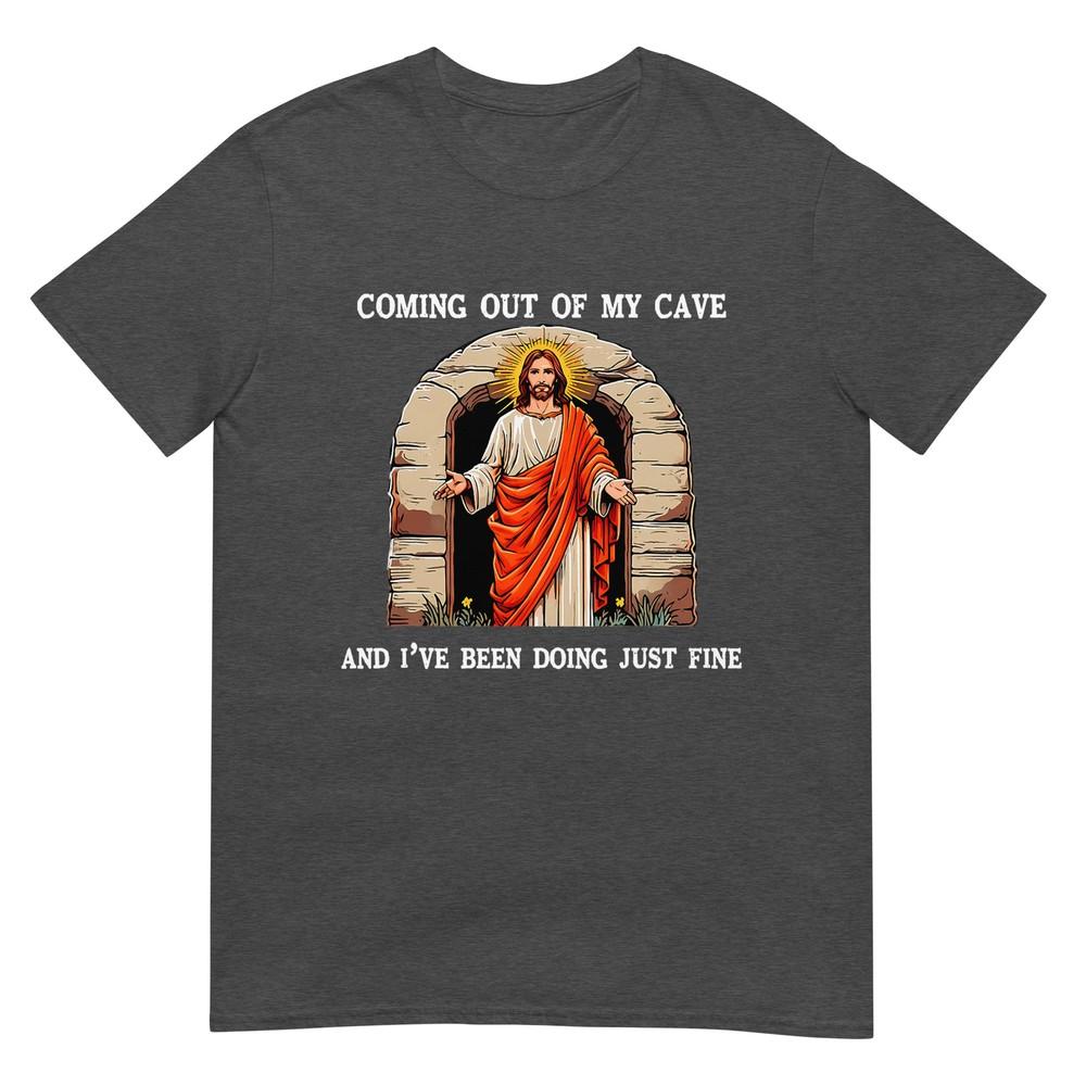 Funny Easter Jesus Coming Out Of My Cave Retro Humor Easter TShirt