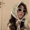 Blogger With The Same Headscarf Female French Retro Triangle Scarf Bag Head Summer Knitting Seaside Photo Fashion