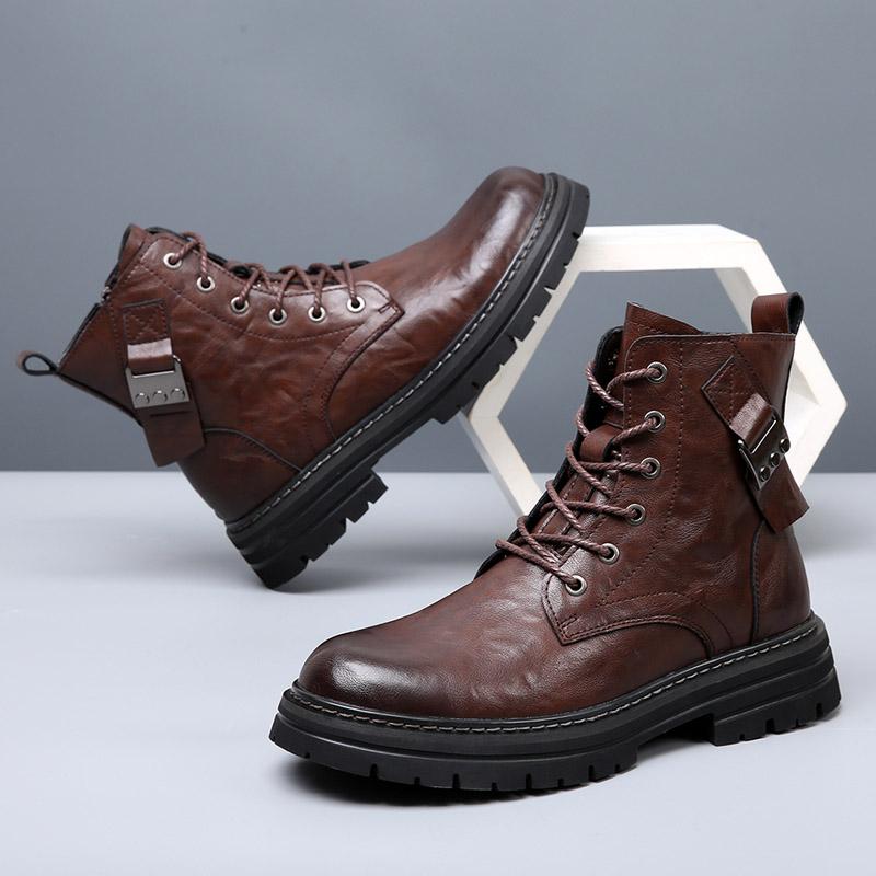 Мужские ботильоны в британском стиле, удобные кожаные мужские зимние ботинки для снега, ретро-ботинки с боковой молнией, модные мужские ботинки «Челси»