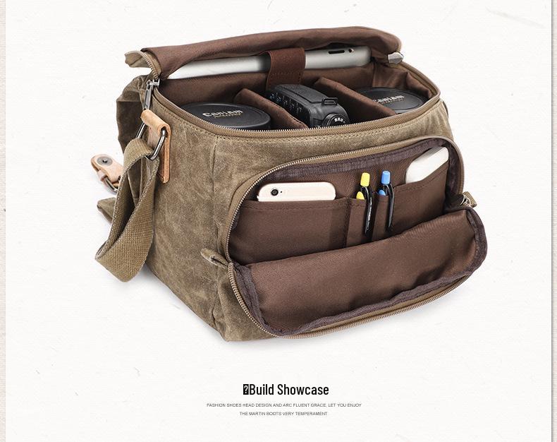 Водонепроницаемая холщовая сумка-кроссбоди для фотоаппаратов-зеркалок - Унисекс сумка через плечо для фотографии