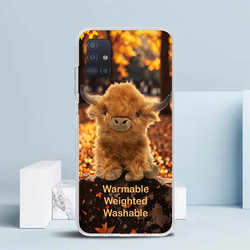 Cute Highland Cow Soft Cover for Samsung Galaxy A12 A22 A32 A52 A72 A02S Phone Case Note 20 Ultra 10 S10 Plus A51 A71 A50S A20S