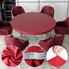 Tablecloth Elastic Solid Round Country Wedding Decoration Table Cover Waterproof Oil-proof Simple Centerpiece Decorative Hotel