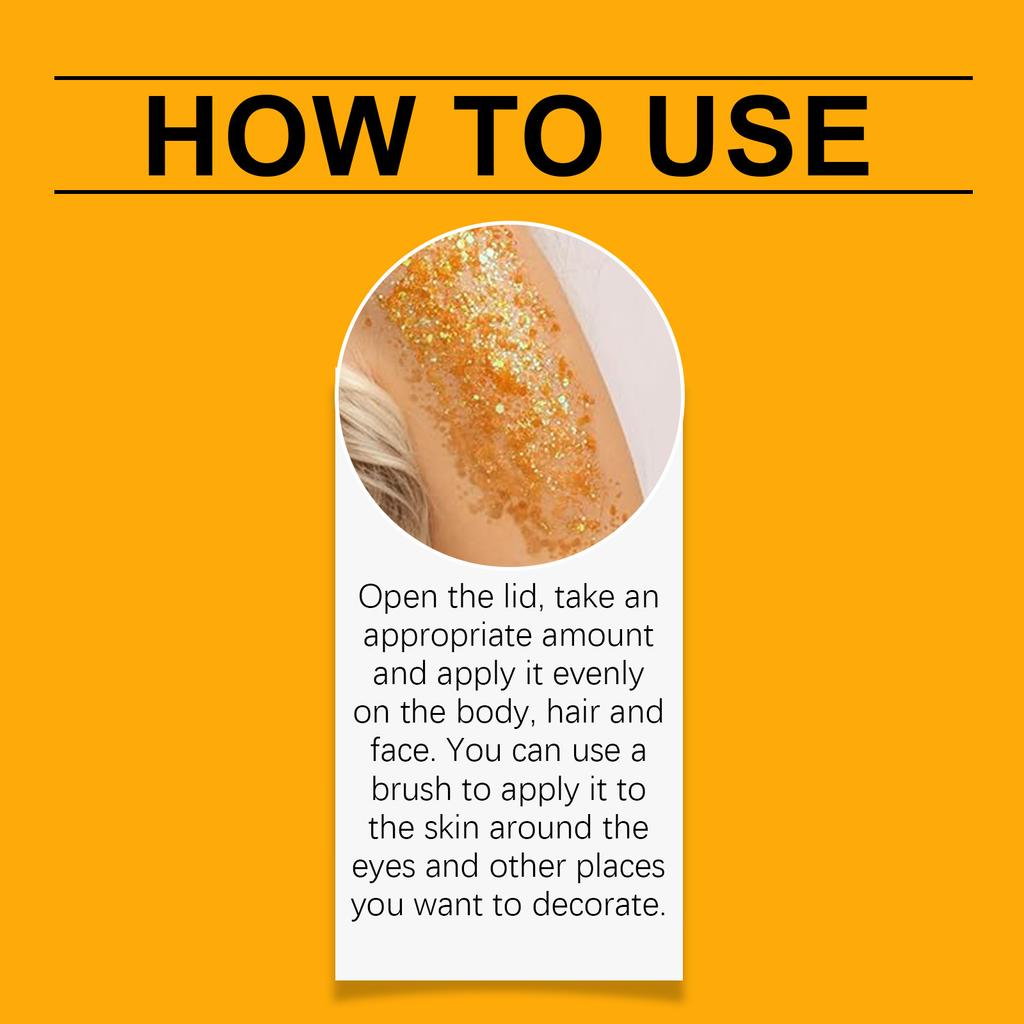 Гель-блестки для тела, волос, макияжа. Цветной гель-блестки. Мягкие ингредиенты. Быстро создают привлекательные эффекты.