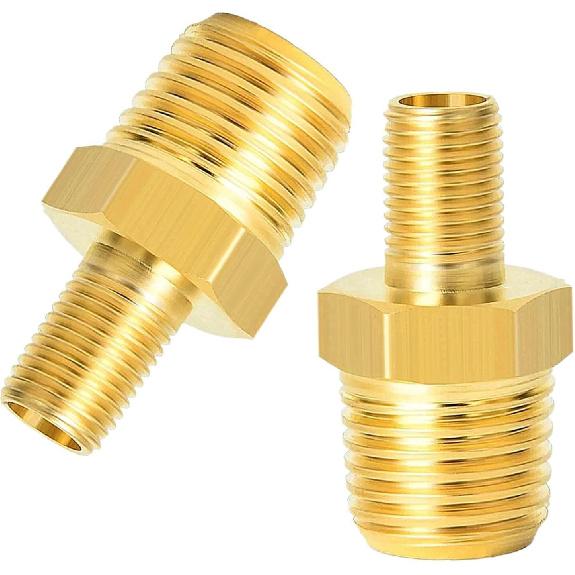 2 шт. Латунный адаптер для накачки воздуха 1/4 NPT(M) к стандартному клапану Шредера(M), Загар