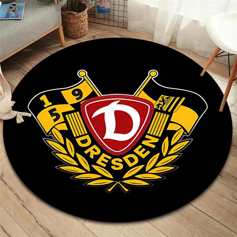 Круглый ковер SG Dynamo Dresden, Ковер для гостиной, спальни, дивана, игровой комнаты, Нескользящий коврик для пола