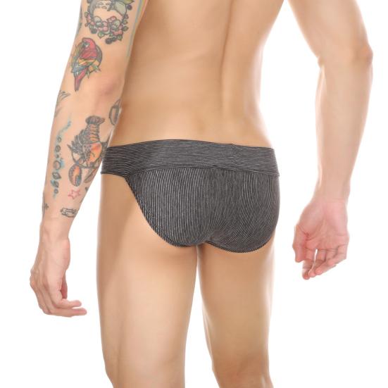 Мужские трусы с низкой посадкой, широкий эластичный пояс, облегающие трусы, бесшовные U-выпуклые трусы с полосатым принтом, повседневная одежда