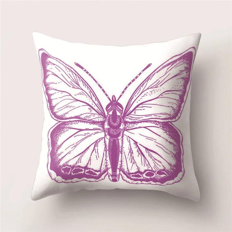 Colorful Butterfly Print Pillowcase Car Ornaments Office Living Room Home Pillowcase