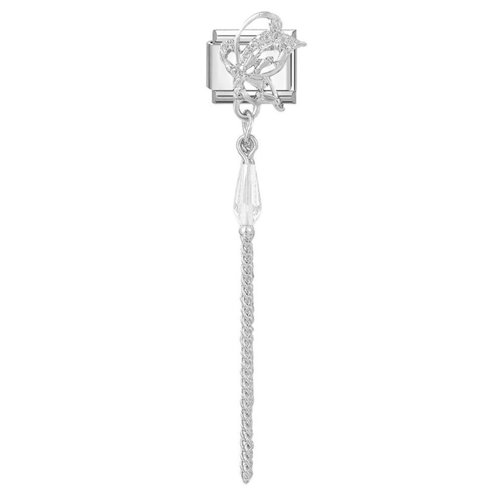 Long Tassel Zircon Bracelet Links Heart Shape Stainless Steel Bracelet Links Bracelet Crafting