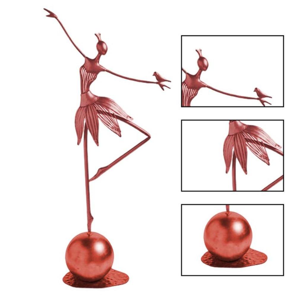 Может стоять прямо Танцующая девушка Орнаменты Водонепроницаемый Металлический Скульптура балерины В помещении