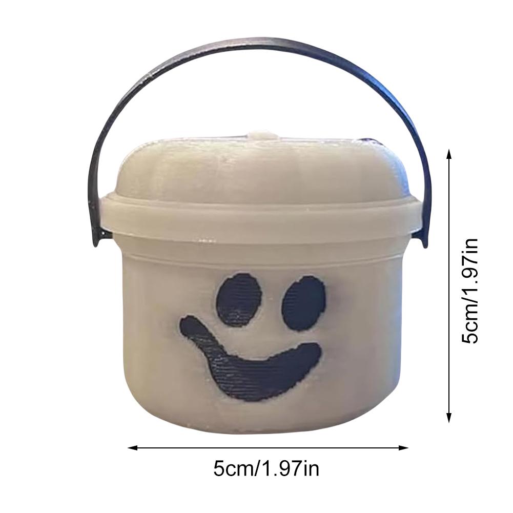Halloween Mini Nostalgia Bucket with Handles Plastic Storage Buckets Multi-Purpose Spooky Bucket Toy Trick Or Treat Buckets
