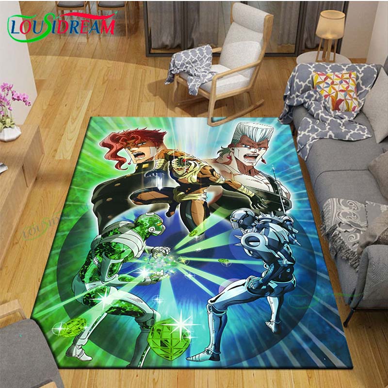 Классические Мультяшные Ковры J-JoJo's Bizarre Adventure для Гостиной, Противоскользящий Ковер, Коврики для Детской Комнаты, Игровой Ковер, Большой Ковер, Декор