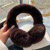 Ear Muffs For Women Winter EarWarmers Soft Warm Cable Furry Real Rex Rabbit Ear Covers For Cold Weather