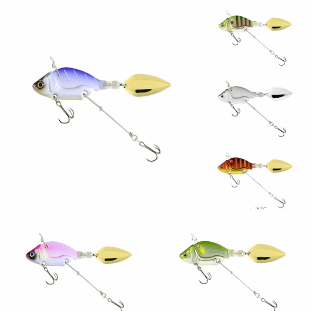 Rotating VIB Vibration Bait 44mm Sequins Pesca Lure Fishing Tackle Spinner Fishing Lures  Fishing