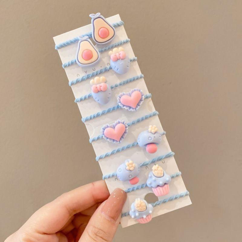 10 шт./набор Милые мультяшные животные Резинки Эластичные резинки для волос Детские головные уборы Аксессуары для волос Детская повязка на голову Украшения